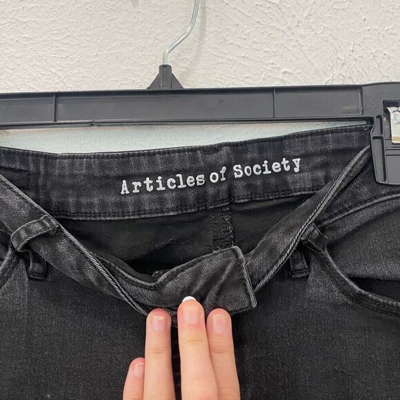 Articles of Society Size 30 Distressed Black Skinny Jeans Stretch - Picture 3 of 7